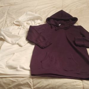 2 Tunic Length Hooded Sweatshirts, Size Large